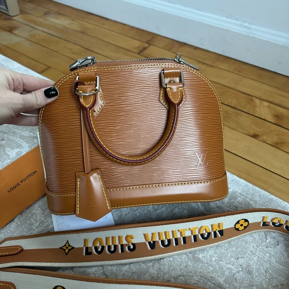 Louis Vuitton Alma Handbag Miel Epi Leather Jacquard Strap Original Receipt - Picture 4 of 12